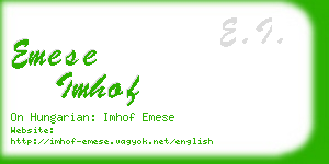 emese imhof business card